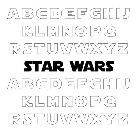 Star Wars Letters Font Printable Diy Paper Letters Outlines Etsy
