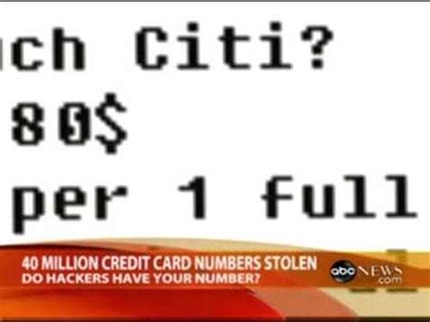 Rest of the transaction amount will have to be paid via the credit card limit; 40 Million Credit Card Numbers Stolen! -8/6/08 - YouTube