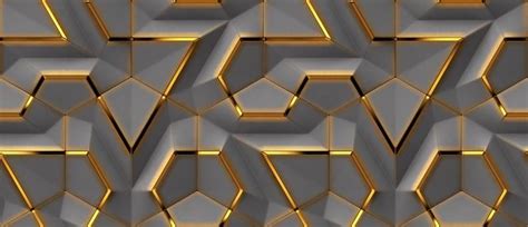 3d Solid Gold Geometric Abstract Gray Triangle Background Grey Design