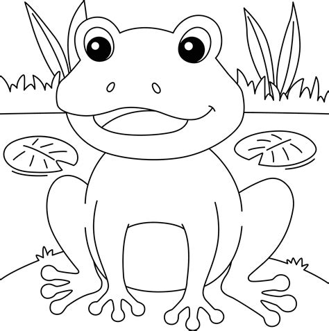 Frog Coloring Page For Kids 5073731 Vector Art At Vecteezy