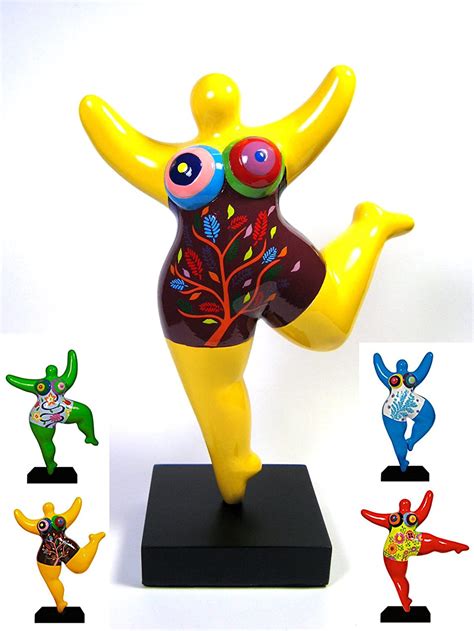 Biriney Sculpture Nana Avec Feuilles Colorées Figurine Nana Colorée