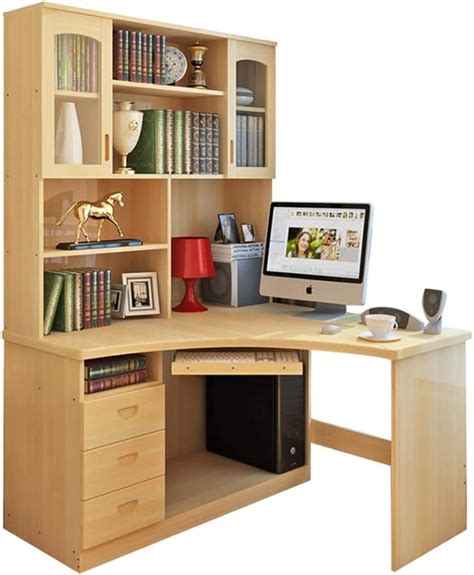 Jiaqi L Shaped Computer Deskhome Office Corner Desk With Bookshelves