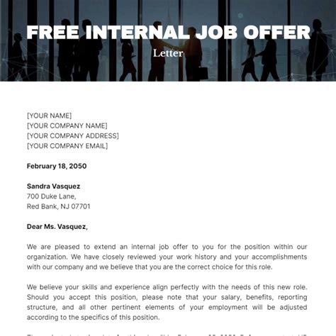 Free Job Offer Letter Templates And Examples Edit Online And Download