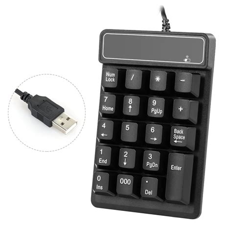 Usb Wired Numeric Keypad Mechanical Feel Number Pad Keyboard 19 Keys