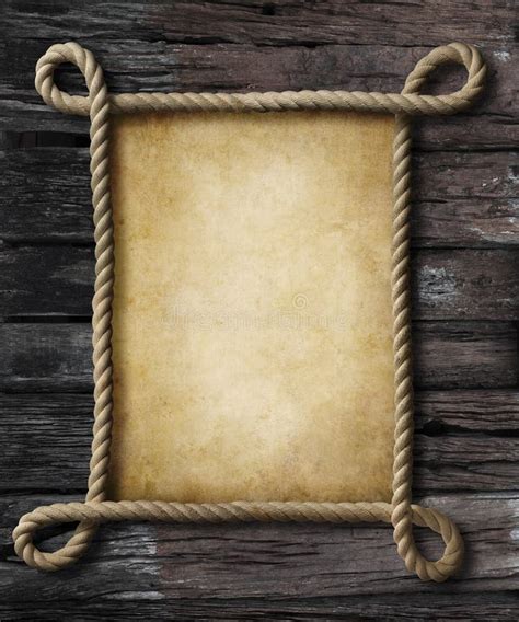 Old Paper In Rope Pirate Style Frame Stock Image Image Of Copyspace