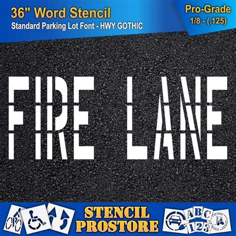 Buy Pavement Marking Stencils 36 Inch Fire Lane Stencil 36 X 95 X 1