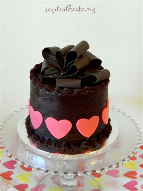 It is a one bowl cake that just needs a whisk, no mixer needed except for the frosting. Valentine's Day Chocolate Cake with Chocolate Bow - Say it ...
