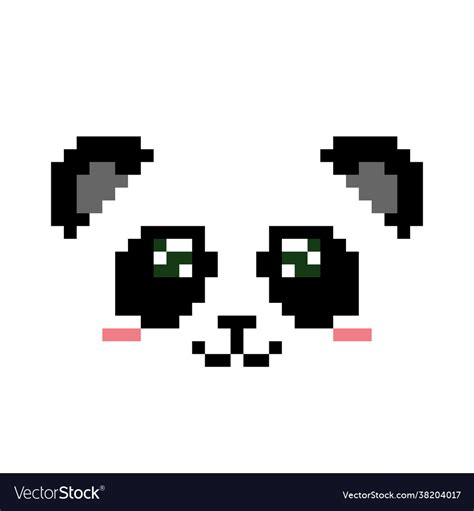 Pixel Panda For 8 Bit Game Assets Royalty Free Vector Image