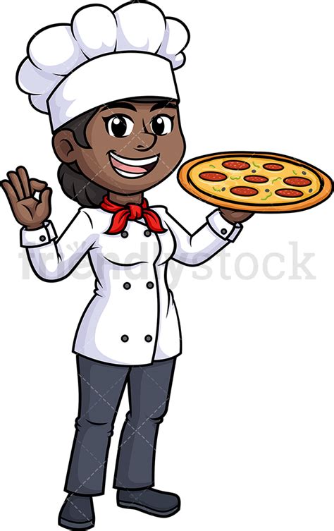 (i) you are not at least 18 years of age or the age of majority in each and every jurisdiction in which you will or may view the sexually explicit material, whichever is higher (the age of majority), (ii) such material offends you, or. Black Female Chef Holding Pizza Cartoon Clipart Vector ...