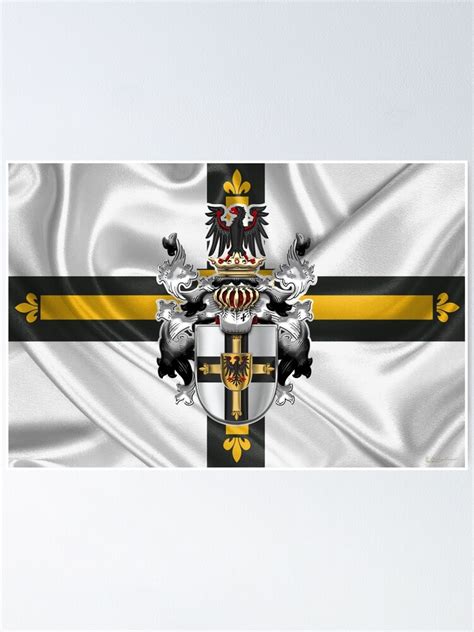 Teutonic Order Coat Of Arms Over Flag Poster For Sale By Captain7