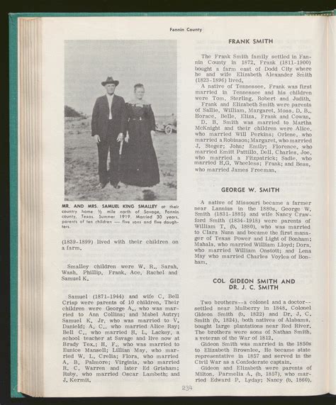 A History of Fannin County featuring Pioneer Families - Page 234 - The