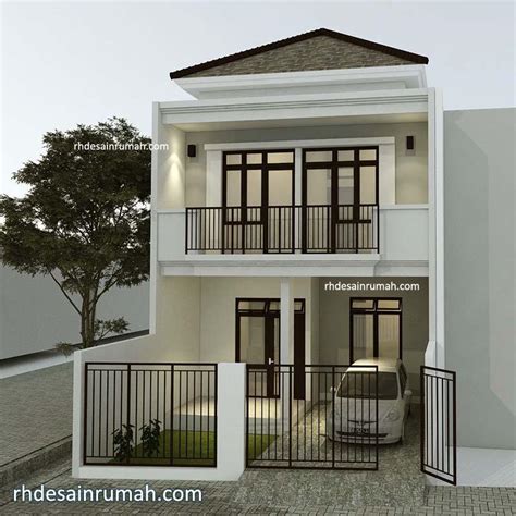 Model desain tampak depan rumah minimalis 2 lantai yang mungil dan via arsitag.com. Desain Rumah 6x20 meter 2 Lantai Minimalis , Contoh Gambar ...