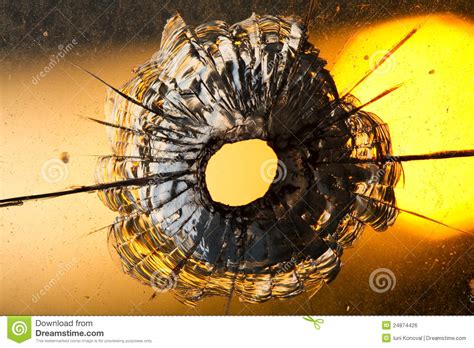 Bullet Hole In Window Royalty Free Stock Image Image