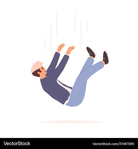Person Falling Down From Above Fall Young Man Vector Image