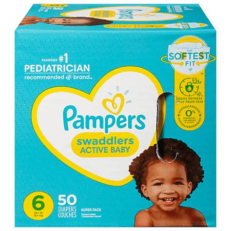 Pampers Swaddlers Super Pack 6 35 Lb Diapers 50 Ea Diapers