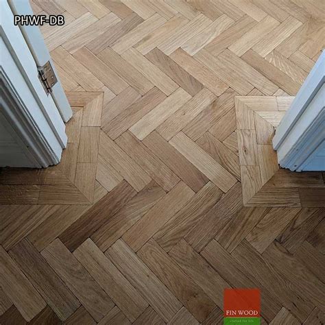 Parquet Herringbone Wood Flooring With Double Border London