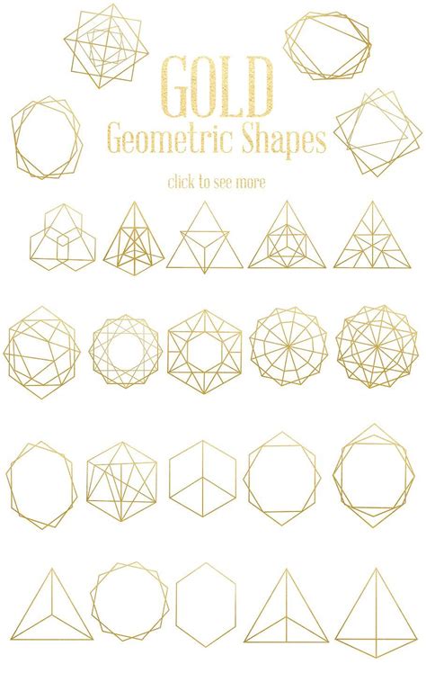Gold Geometric Shapes By Dream In Watercolor On Creativemarket
