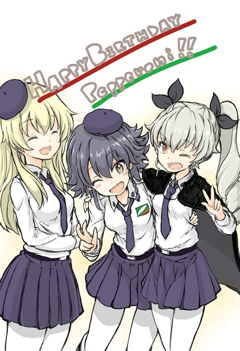 Anchovy Pepperoni And Carpaccio Girls Und Panzer Drawn By Wabiushi
