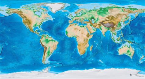 Vector Map Of World Bathymetry Continents One Stop Ma