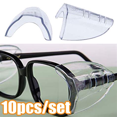 cheers 10pcs safety eye glasses side shields slip on clear side shield for eyeglasses side