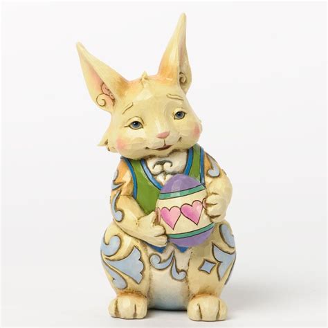 Jim Shore Pint Sized Easter Bunny Holding Easter Egg Figurine ~ 4037676
