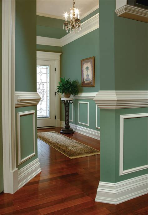 However, the baseboard is a whopping 11″ high, and the chair rail is 3.5″ high. Crown Moulding and More | Home, House design, Wall molding ...