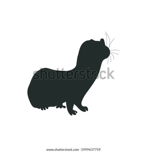 Weasel Vector Silhouette Isolated On White Stock Vector Royalty Free