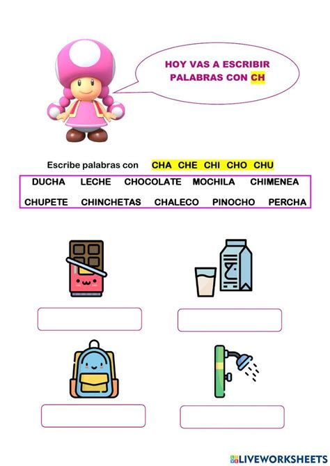 Palabras Con Ch Online Exercise Live Worksheets