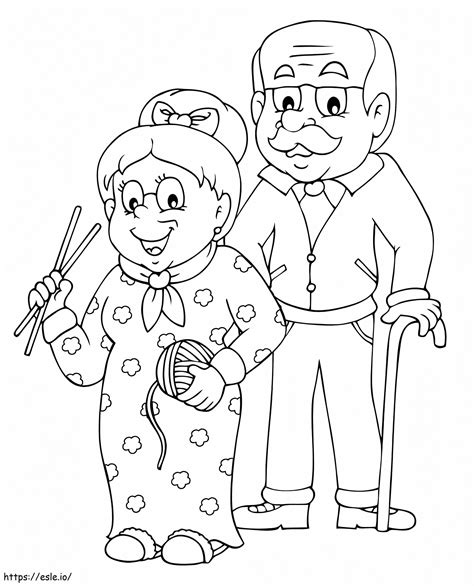 Grandma And Grandpa Coloring Page