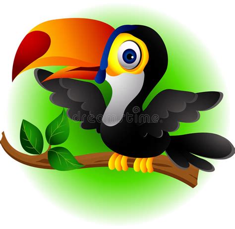 Toucan Bird Cartoon Presenting Stock Illustration