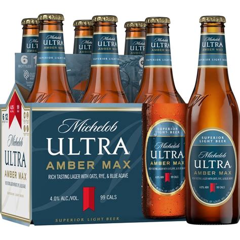 Michelob Ultra Amber Max Light Beer Bottles 12 Oz Instacart