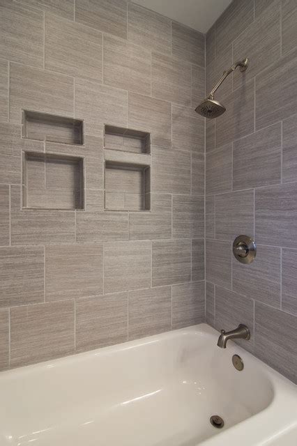 When tiling the bathroom walls, you will face certain situations when you have to cut around pipes, drains or other obstacles. gray tile horizontal - Contemporary - Bathroom - Other ...