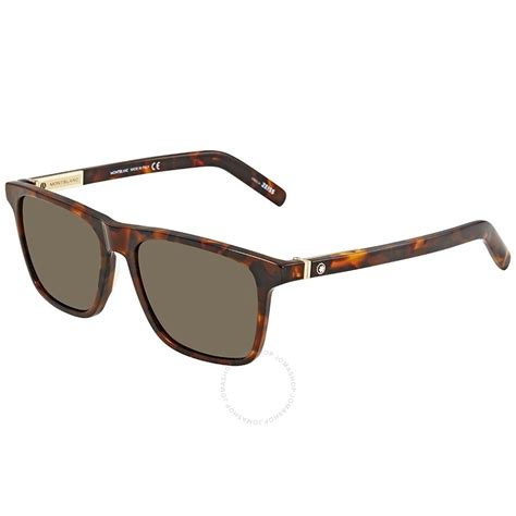 Montblanc Brown Rectangular Sunglasses Mb719s 52j 56 664689934577 Sunglasses Jomashop