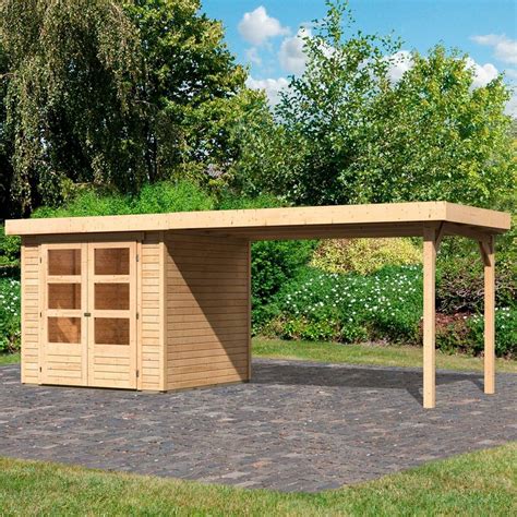 Klick auf bild zeigt vollansicht. KARIBU Set: Gartenhaus »Arnis 2«, BxT: 505x238 cm, mit ...