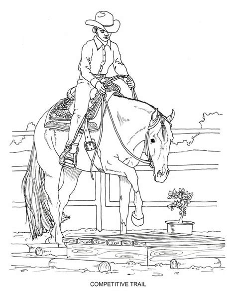 Printable Set Of Western Riding Coloring Pages Digital Etsy