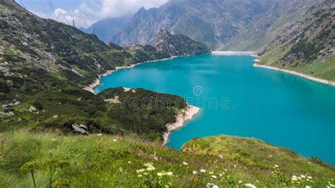 Landscape Of The Lake Barbellino An Alpine Artificial Lake Turquoise