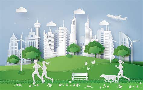 Illustration Of Eco Conceptgreen City In The Leaf 586403 Vector Art