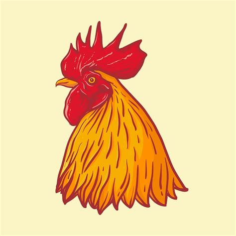 premium vector head rooster clipart isolated