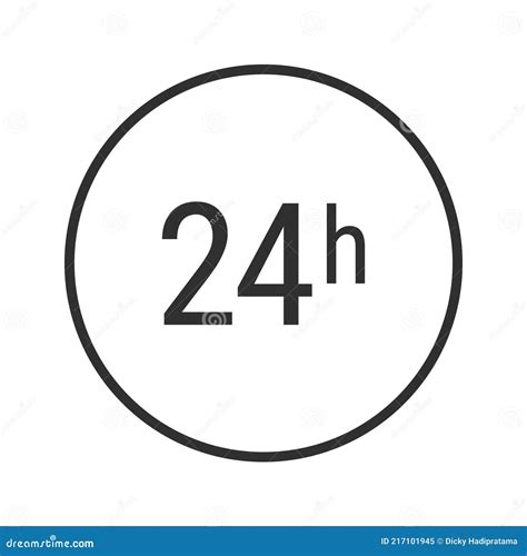 24 Hour Symbol With Transparent Background Stock Vector Illustration