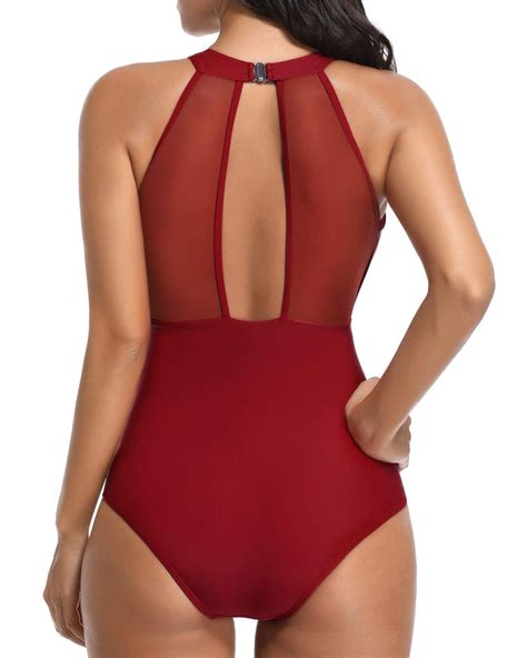 Cheap Good Goods Warranty And Free Shipping Tempt Me Women One Piece Swimsuit High Neck Plunge
