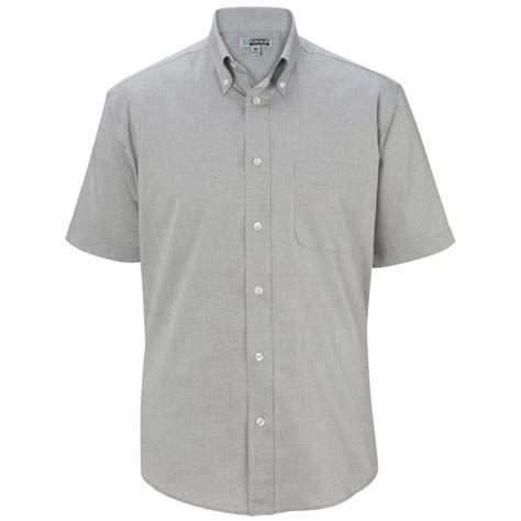 Edwards Mens Pinpoint Oxford Button Down Collar Short Sleeve Shirt