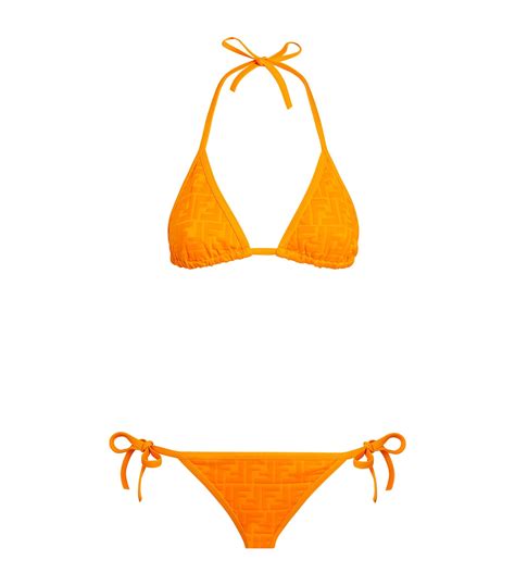 Fendi Orange Ff Triangle Bikini Harrods Uk