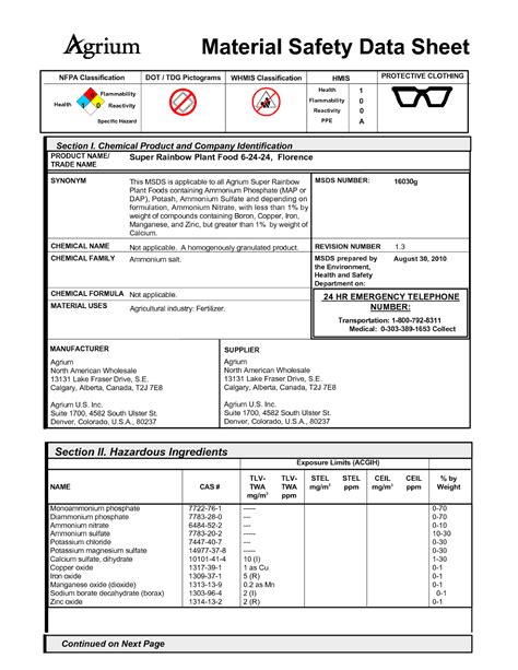 Free Printable Msds Sheets Online