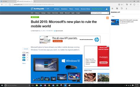 Screenshots Microsoft Edge Preview Techrepublic