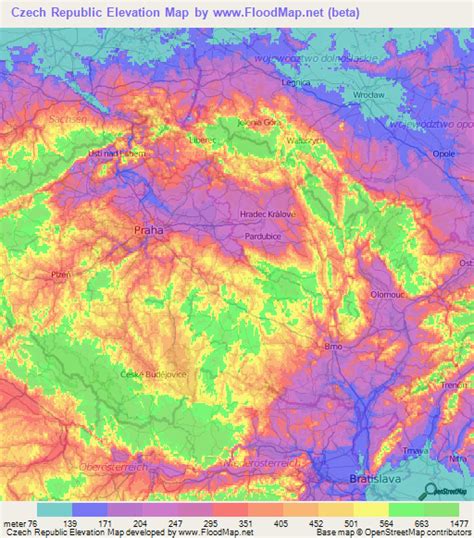 Czech Republic Elevation And Elevation Maps Of Cities Topographic Map Contour