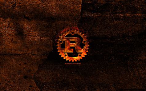 K Free Download Rust Fiery Logo Programming Language Orange Stone Background Creative