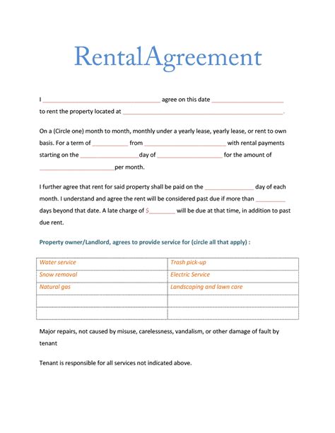 Kayak Rental Agreement Template