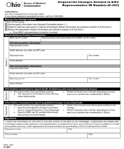 Form C 267 Bwc 1399 Fill Out Sign Online And Download Printable