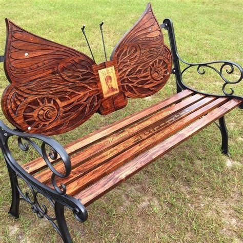 Custom Wooden Butterfly Bench In Memory Of Personalized With Etsy