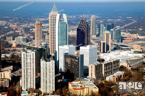 Aerial View Of Midtown Atlanta Skyline Atlanta Georgia Usa Stock